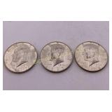 40% Silver Kennedy Half Dollars 1967, 67, 68