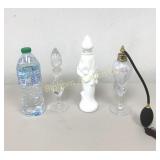 VTG Perfume Bottles, Iridescent w/ Atomizer, Milk