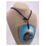 Authentic Sand Dollar w/ Indian & Wolf Necklace