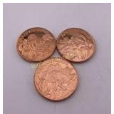 Dinosaur .999 FineCopper Round Assortment 3 Pc Lot