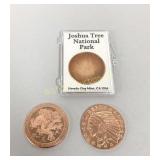 One Ounce .999 Copper Rounds 3 Pc Lot
