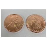 One Ounce .999 Copper Rounds Coin Replica