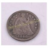 1848 Seated Liberty Half Dime