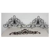 Metal Scroll Wall Decor 3 Pc Lot  28" & 32" Wide