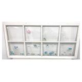 Wood Frame 8 Panel Window w/ Painted Fish