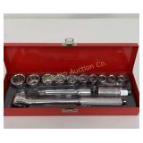 Thorsen ï¿½" Drive Socket Set 7/16"-1" Plus 13/16"