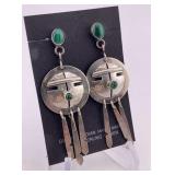 Native Earrings Sterling Silver, Maluchite