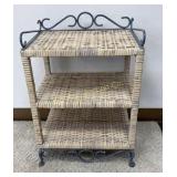 Wicker Shelf w/ Metal Accent