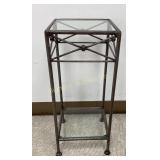 Glass Top Metal Plant Stand