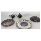 VTG Silver Plate Creamer, Sugar, Covered Dish