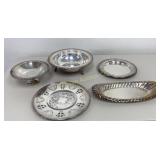 VTG Silver Plate Footed Bowl, Serving Plates