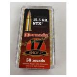 Ammo 17 Mach 2, Hornady 15.5 Gr NTX, 50 Rds