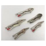 Vise Grip & Crescent Locking Pliers 5 Pc Lot