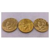 Eisenhower Gold Layered Dollar Coins 1972,76,78