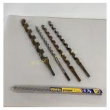 Ship Auger Bits Various Sizes 5 Pc Lot