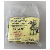 Ammo 40 S&W 50 Rds Pioneer 180 Gr Speer JHP