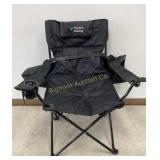 Black Folding Camp Chair w/ Arms & Storage Bag