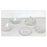 VTG Pressed Glass Candy Dish, Fostoria Footed