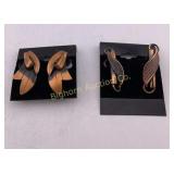 Copper Screw Back Earrings 2 Pair in Lot