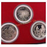 3 - One Troy Ounce .999 Fine Silver Rounds