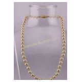 15' Pearl Necklace Clasp Marked G. Silver