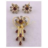 Screwback Earring & Brooch Set