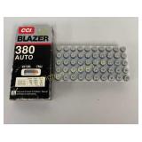 Ammo 380 Auto 50 Rds CCI Blazer 95 Gr TMJ