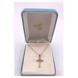 Black Hills Gold Cross Pendant on 17ï¿½' 14K Gold