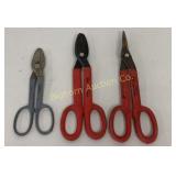 Wiss Tin Snips 3 Pc Lot