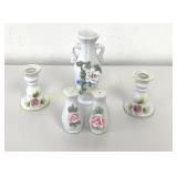 Bud Vase, Candle Holders, Salt & Peppers Shakers