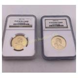 2001-S & 2002-S Sacagawea One Dollar Coins NGC
