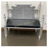 Gray Wooden Bench w/ Black Seat 41' Long