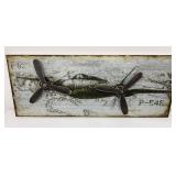 Metal Art Airplane Wall  Decor w/ Propellers