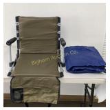 Folding Stadium Chair w/ Arms Blanket