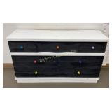 7 Drawer Dresser White & Black