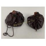Leather Draw String Pouches 2 PC Lot