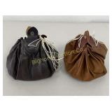 Leather Draw String Pouches 2 PC Lot