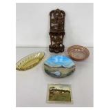 VTG Items: 1940's Wall Shelf, Pottery Bowl, Karen