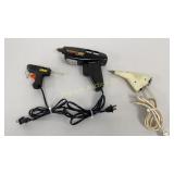 Electric Engraver, 2 Glue Guns 3 Pc Lot
