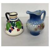 VTG Hand Painted Pitcher, Stoneware Pitcher