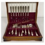VTG WM Rogers Silver Plate Flatware in Wooden