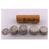Roll of Washington Silver Quarters Various Dates
