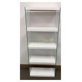 White Lacquer & Glass 5 Tier Shelf Unit