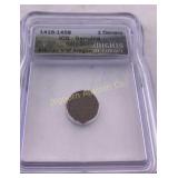 Italy Sicily 1-Denaro 1416-1458 ICG Genuine