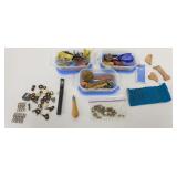 Leather Working Items: Scraper, Needles, Hobby