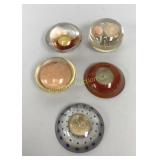 Resin Paper Weights w/ US Coins Inset, 5 Pc Lot