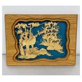 Wooden 3-D Layered Wall Art, Buck Deer in Trees