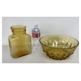 VTG Amber Glass 10" Serving Bowl, Amber Glass