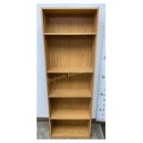 Oak Finish Book Shelf Unit 25" x 9ï¿½" x 72" Tall