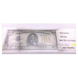 1934 A Five Dollar North Africa Silver Certificate